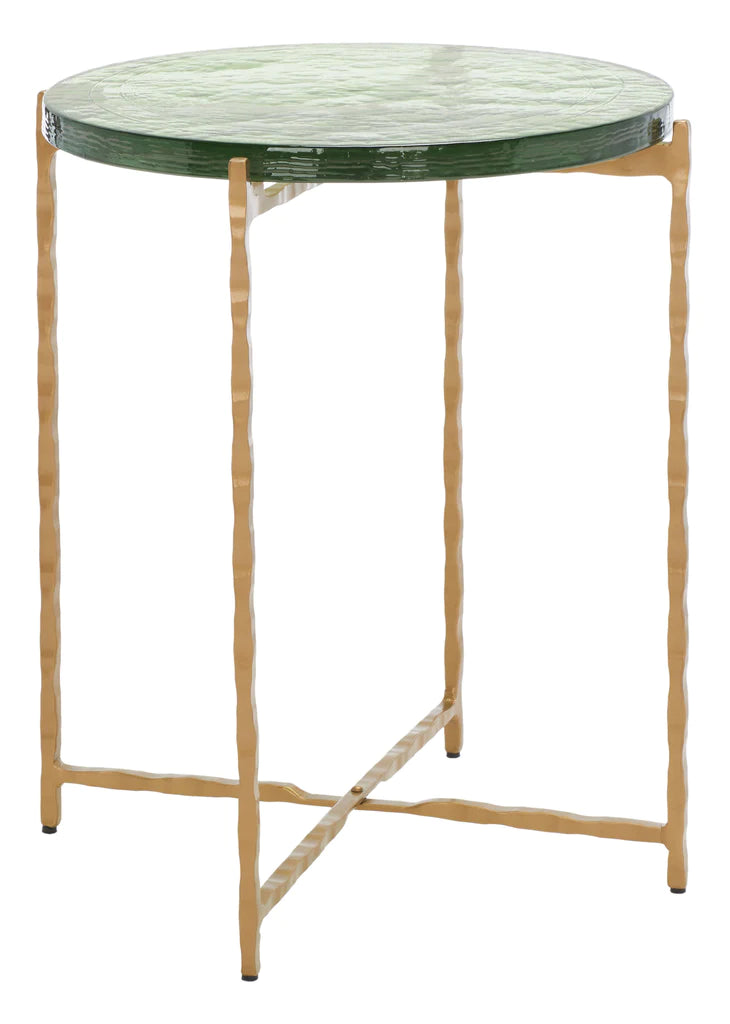 Safavieh Tengah Round Glass Accent Table - Green | Accent Tables | Modishstore - 4
