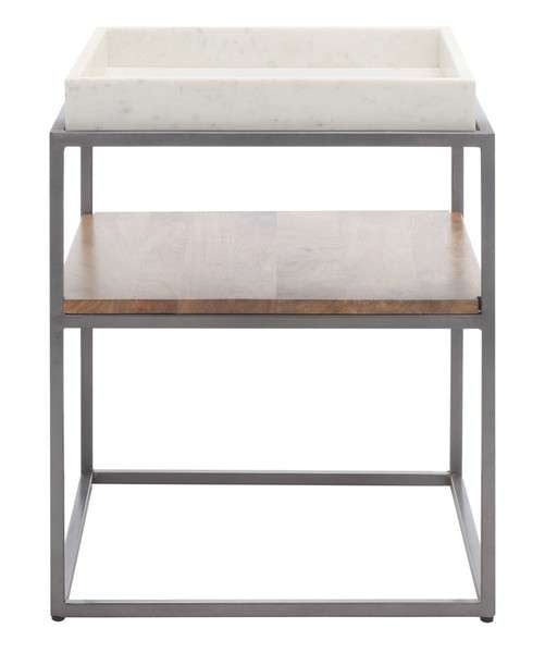 Safavieh Kya 2 Tier Accent Table - White Marble | Accent Tables | Modishstore