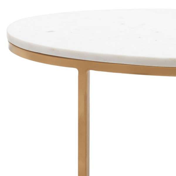 Safavieh Tage Marble Side Table - White Marble | Accent Tables | Modishstore - 2