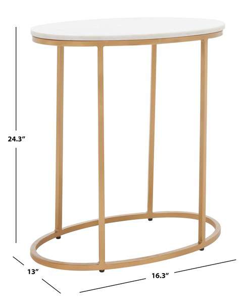Safavieh Tage Marble Side Table - White Marble | Accent Tables | Modishstore - 3