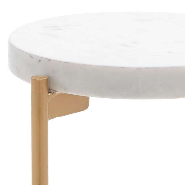 Safavieh Branwen Drink Table - White Marble Top | Accent Tables | Modishstore - 2