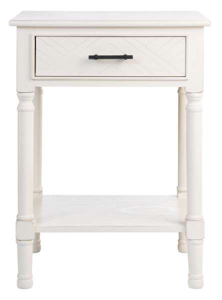 Safavieh Peyton 1 Drawer Accent Table - Distressed White | Accent Tables | Modishstore