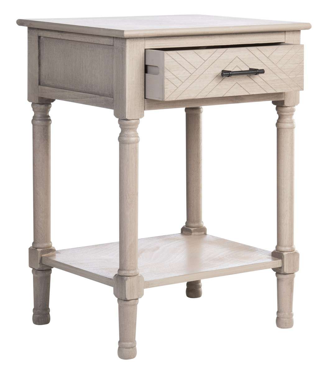 Safavieh Peyton 1 Drawer Accent Table - Greige | Accent Tables | Modishstore - 2
