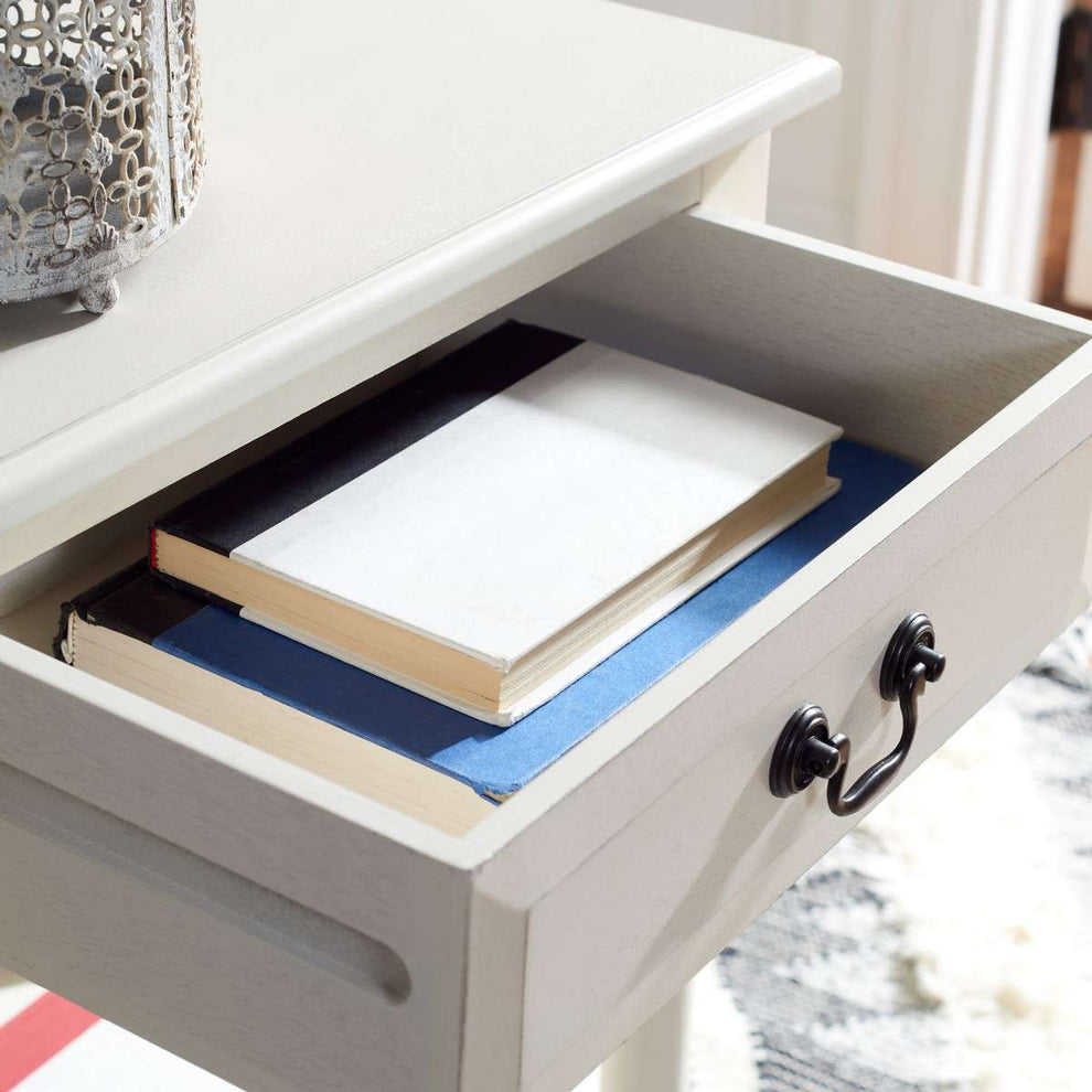 Safavieh Whitney 1 Drawer Accent Table - Distressed White | Accent Tables | Modishstore - 4
