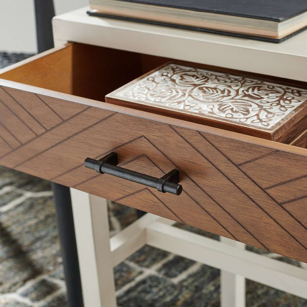 Safavieh Ajana 1 Drawer Accent Table - White | Accent Tables | Modishstore - 4