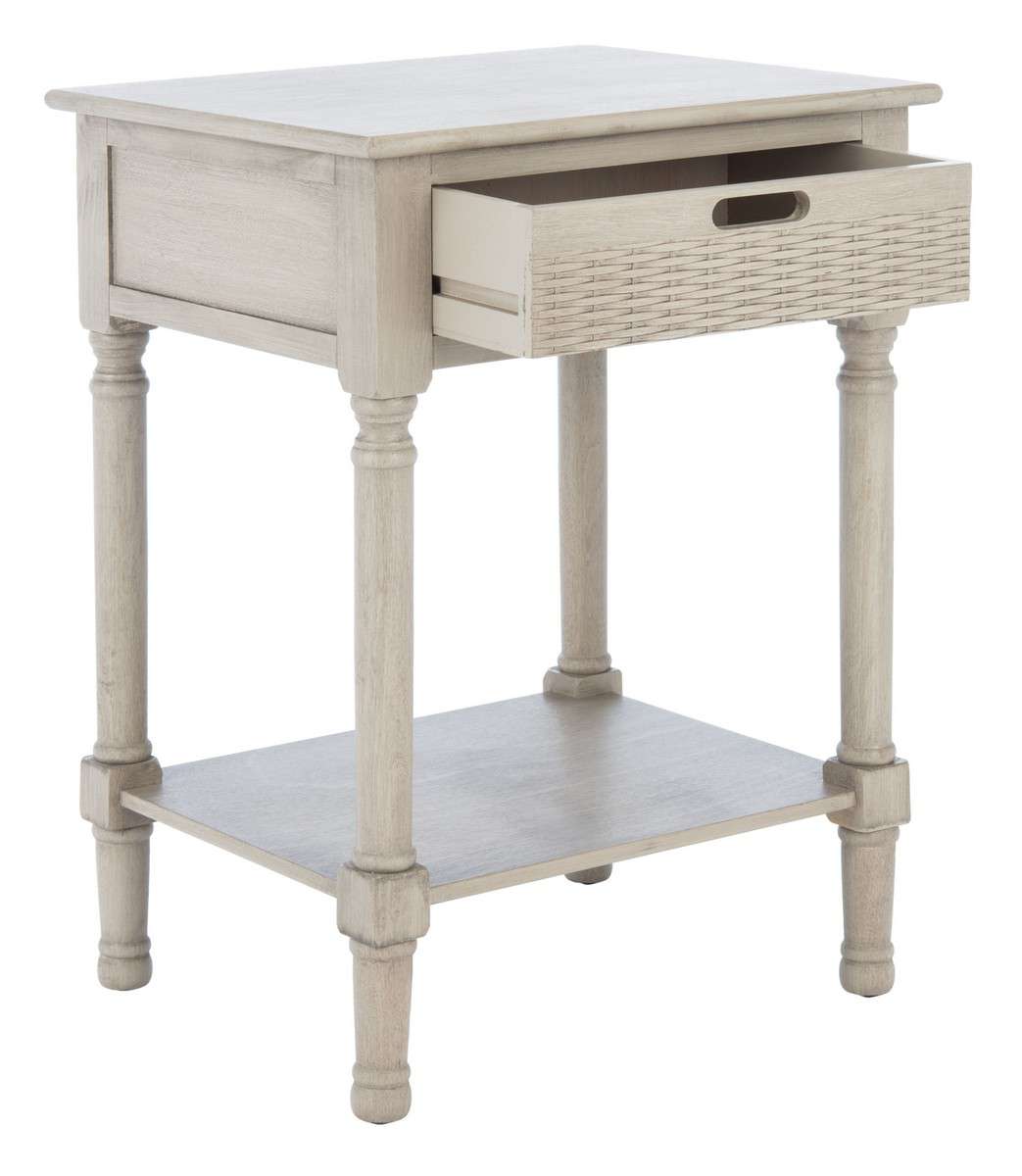 Safavieh Landers 1 Drawer Accent Table - Greige | Accent Tables | Modishstore - 3