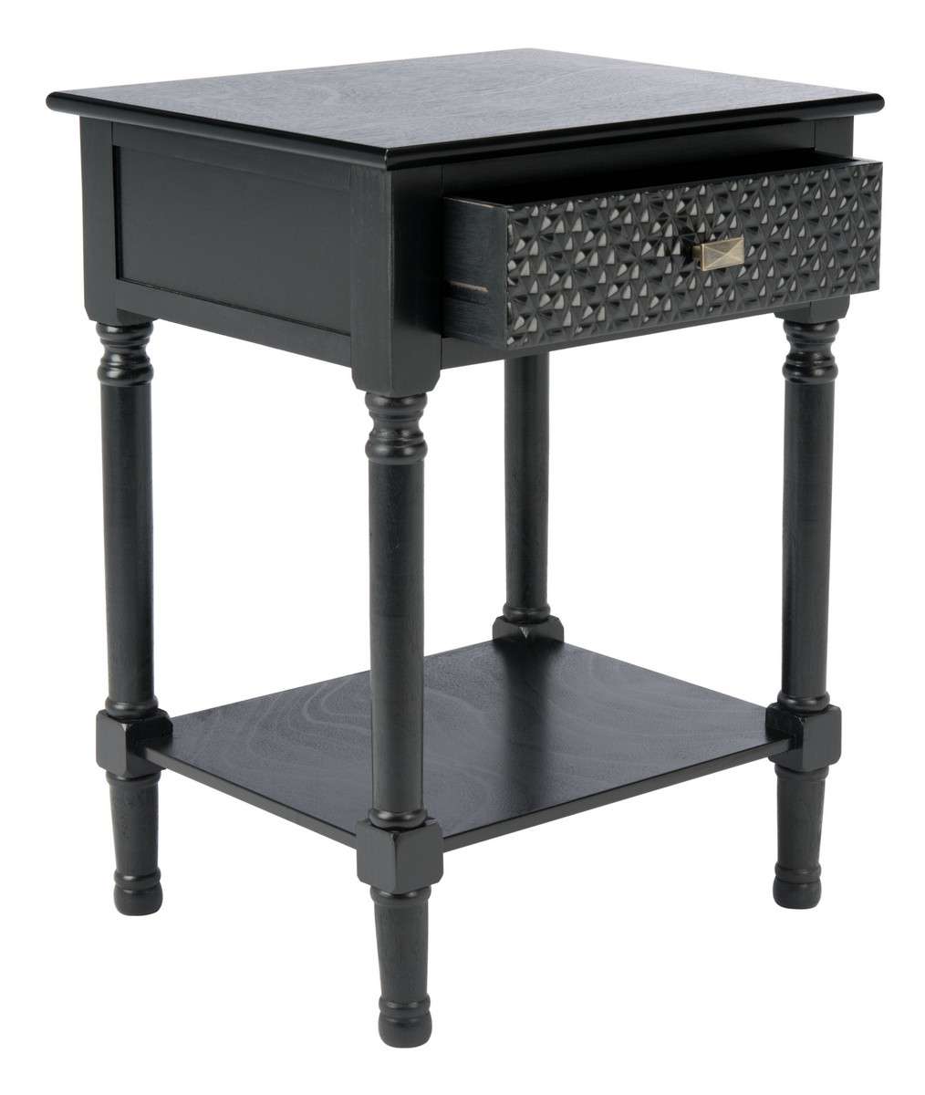 Safavieh Halton 1Drw Accent Table - Black | Accent Tables | Modishstore - 3