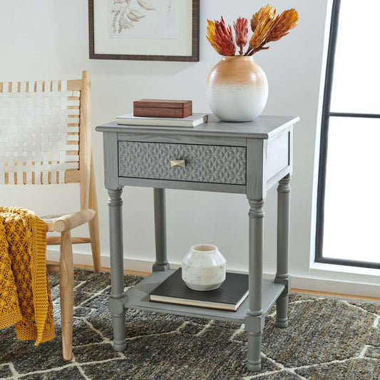 Safavieh Halton 1Drw Accent Table - Distressed Gray | Accent Tables | Modishstore