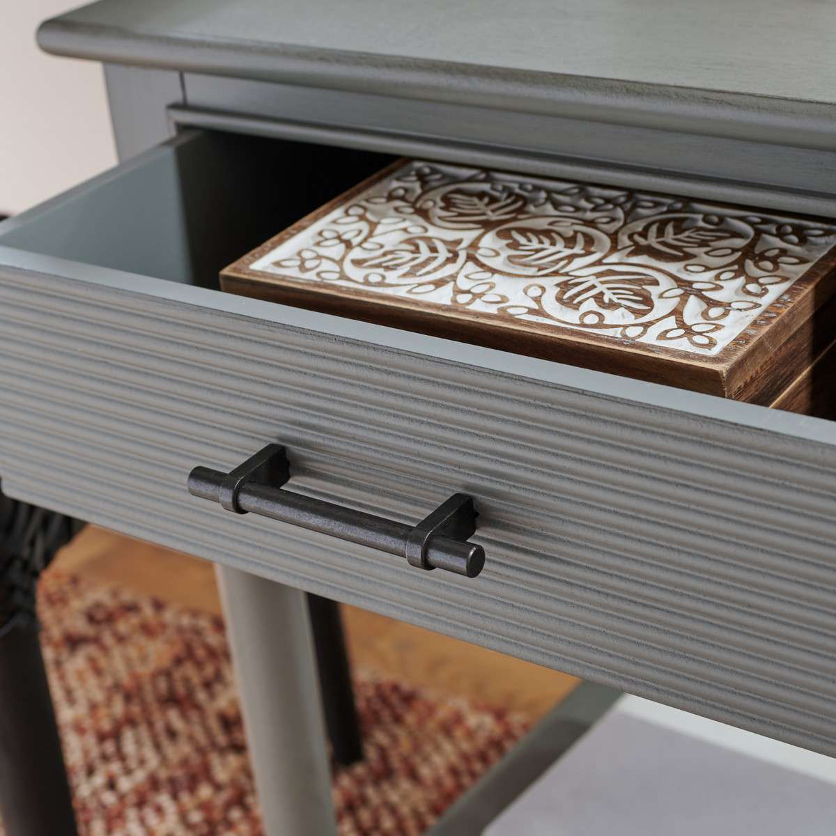 Safavieh Ryder 1Drw Accent Table - Distressed Gray | Accent Tables | Modishstore - 4