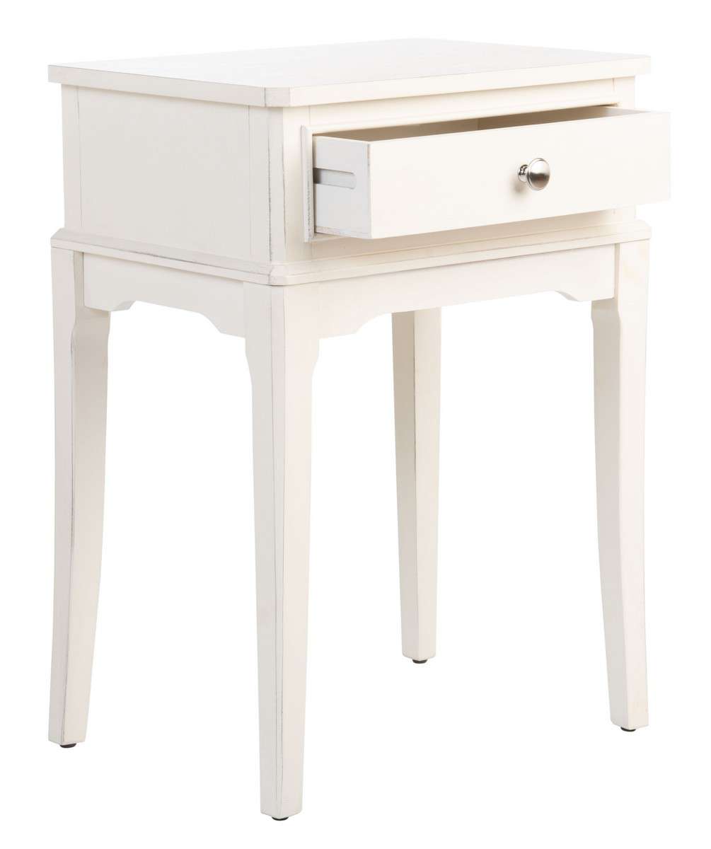 Safavieh Opal 1Drw Accent Table - Distressed White | Accent Tables | Modishstore - 2