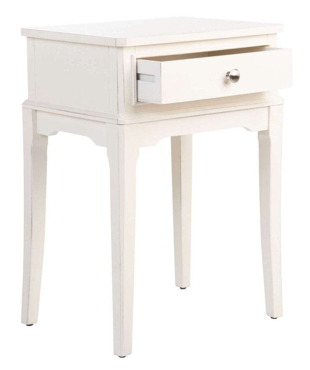Safavieh Opal 1Drw Accent Table - Distressed White | Accent Tables | Modishstore - 2