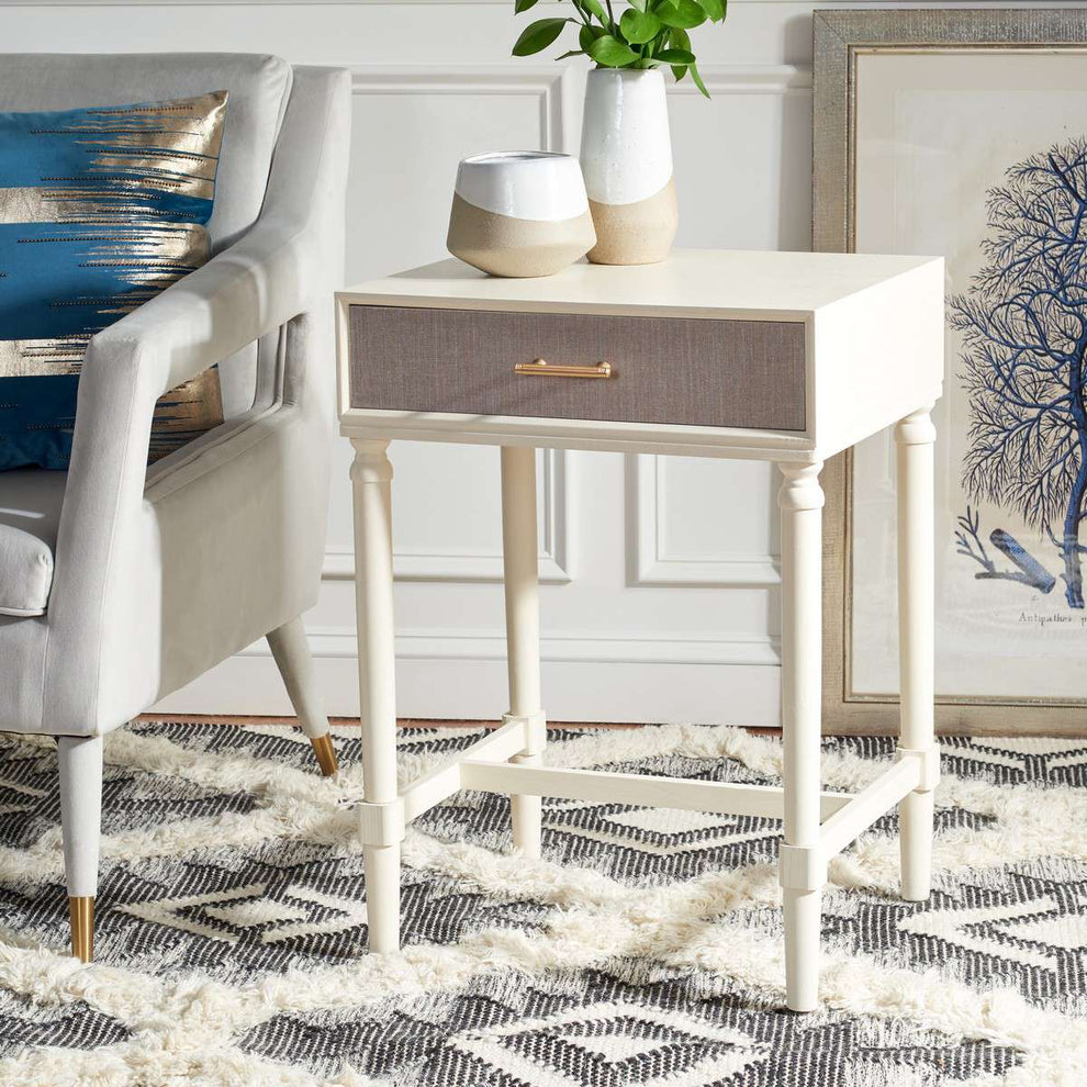 Safavieh Estella 1Drw Accent Table - White | Accent Tables | Modishstore - 4