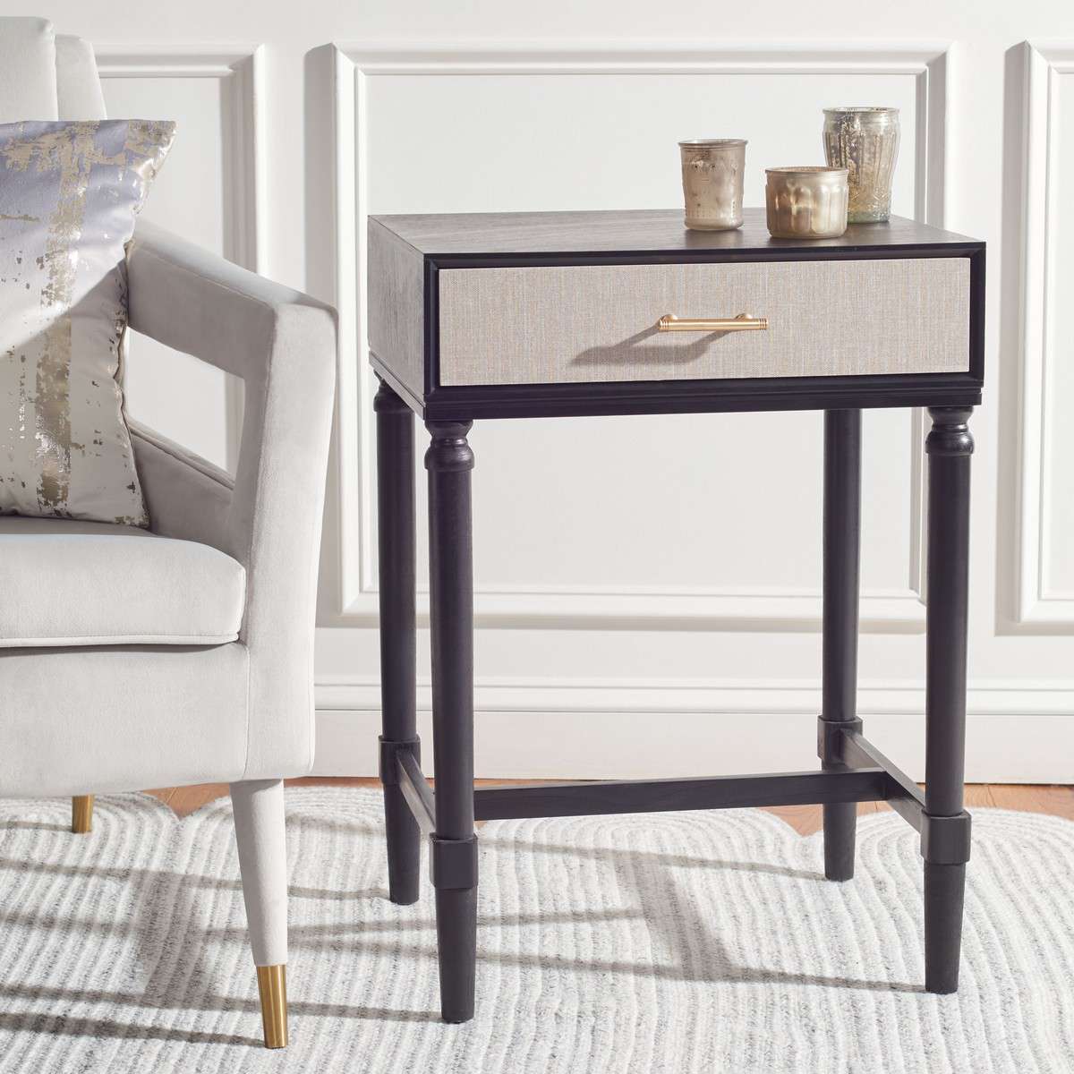 Safavieh Estella 1Drw Accent Table - Black | Accent Tables | Modishstore - 4