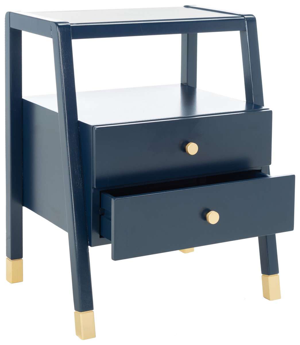 Safavieh Cove 2 Drawer 1 Shelf Accent Table - Navy | Accent Tables | Modishstore - 3