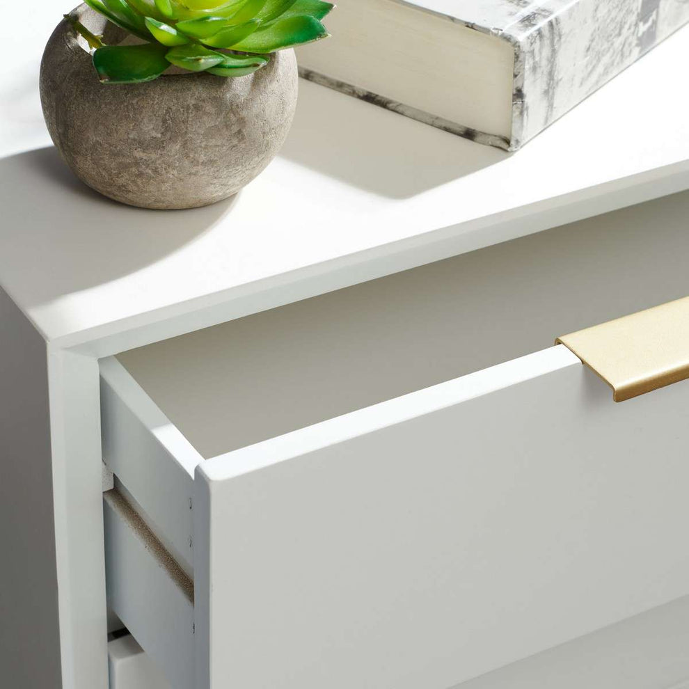 Safavieh Baskin 3 Drawer Accent Table - White | Accent Tables | Modishstore - 3