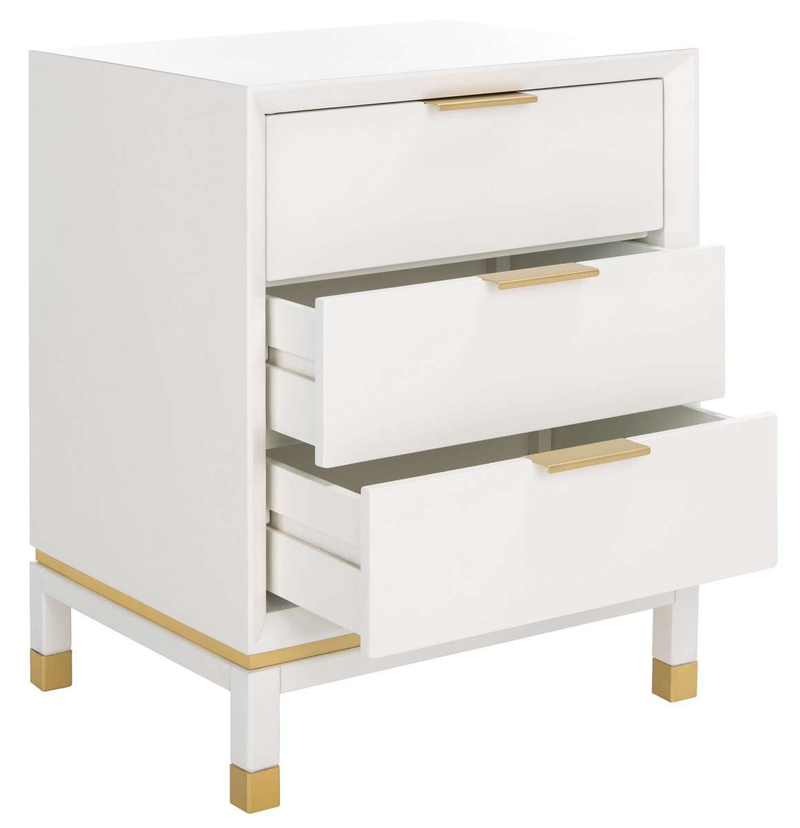 Safavieh Baskin 3 Drawer Accent Table - White | Accent Tables | Modishstore - 2