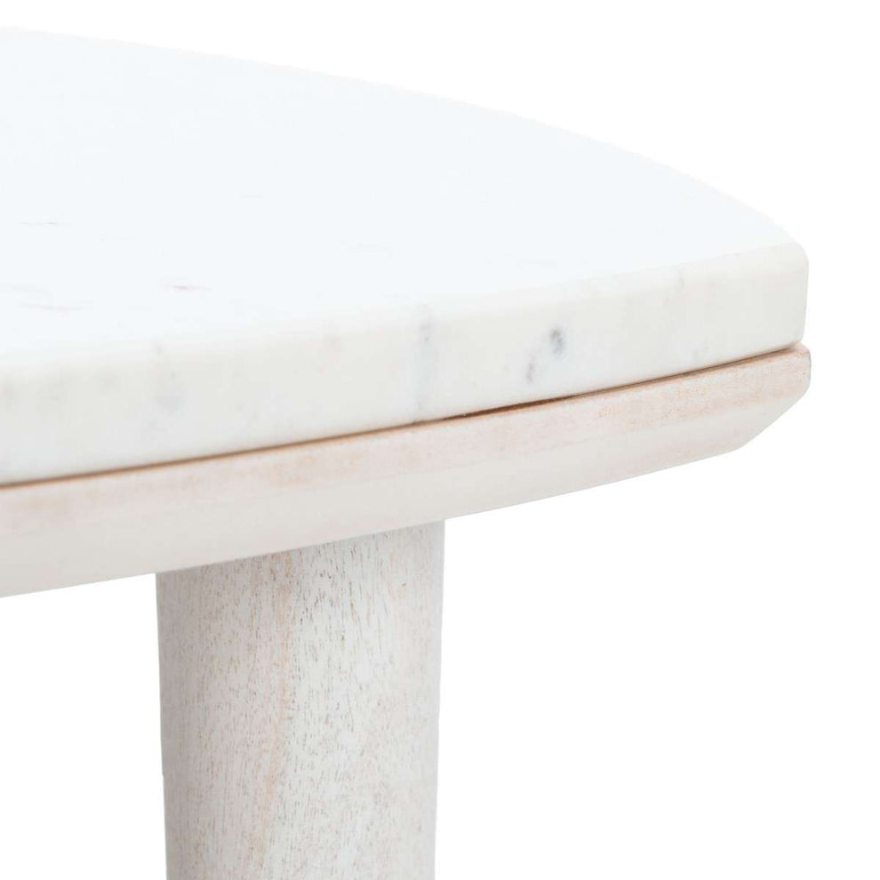 Safavieh Lara Marble Side Table - White Wash | Accent Tables | Modishstore - 3