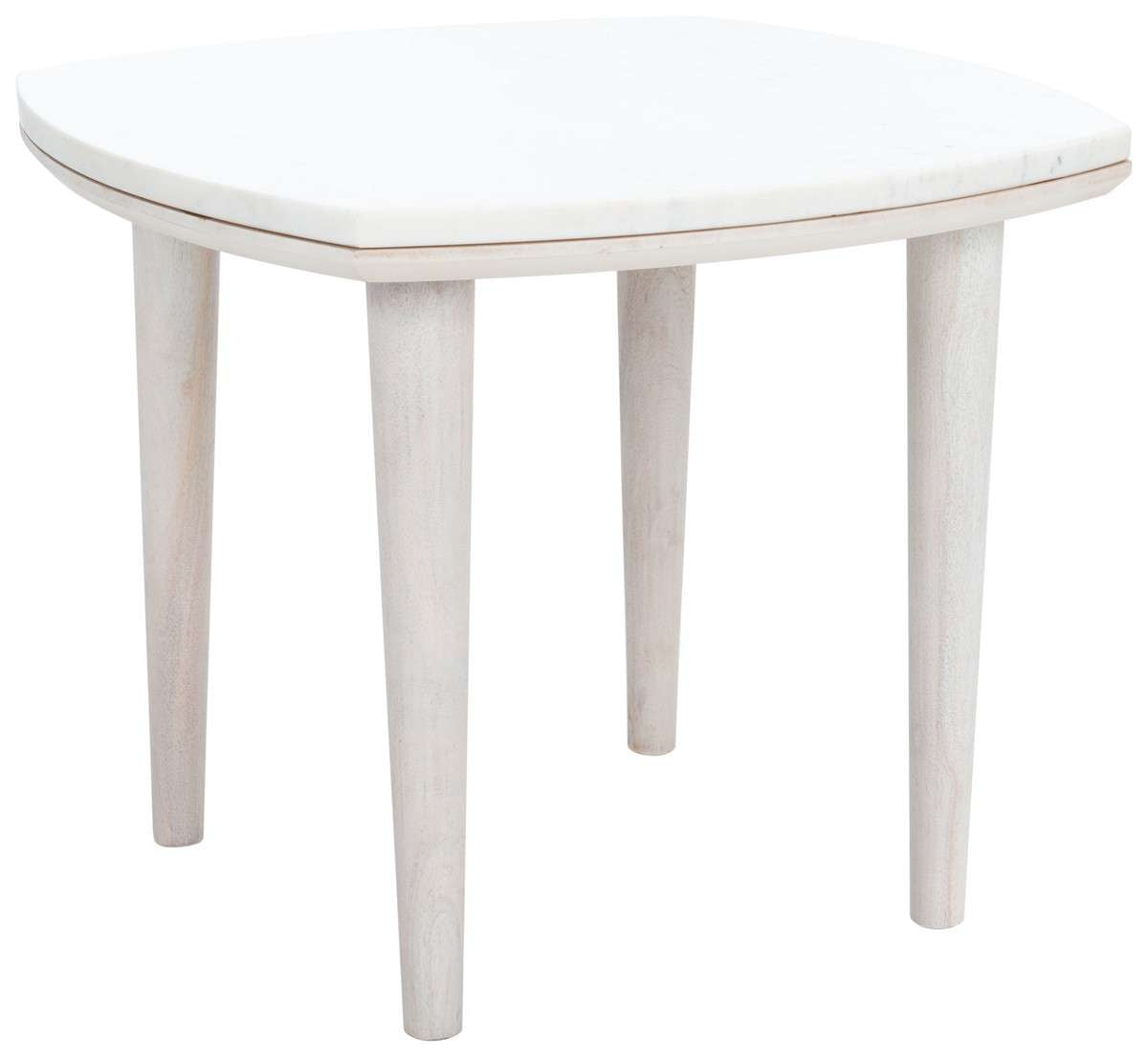 Safavieh Lara Marble Side Table - White Wash | Accent Tables | Modishstore - 2