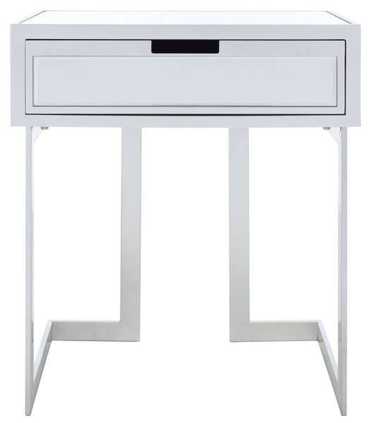 Safavieh Lilo 1 Drawer Mirrored Accent Table - Silver | Accent Tables | Modishstore