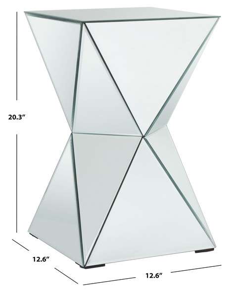 Safavieh Luella Mirrored Accent Table - Silver | Accent Tables | Modishstore - 3