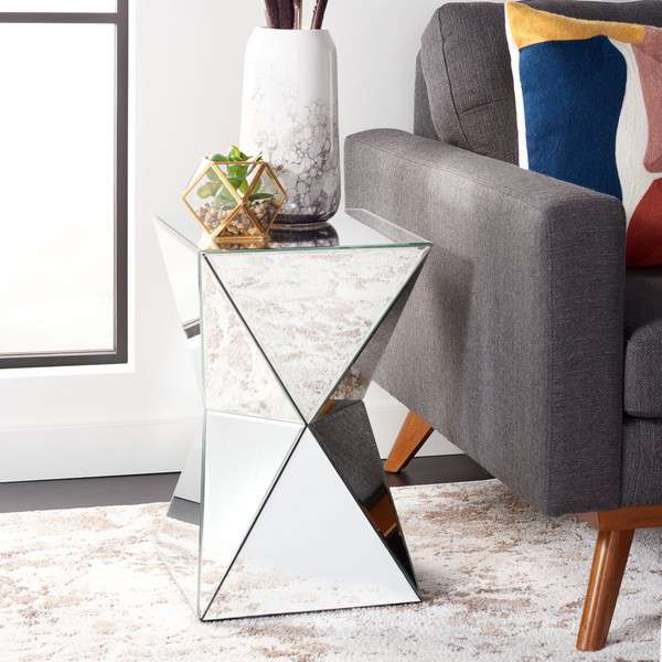 Safavieh Luella Mirrored Accent Table - Silver | Accent Tables | Modishstore - 4