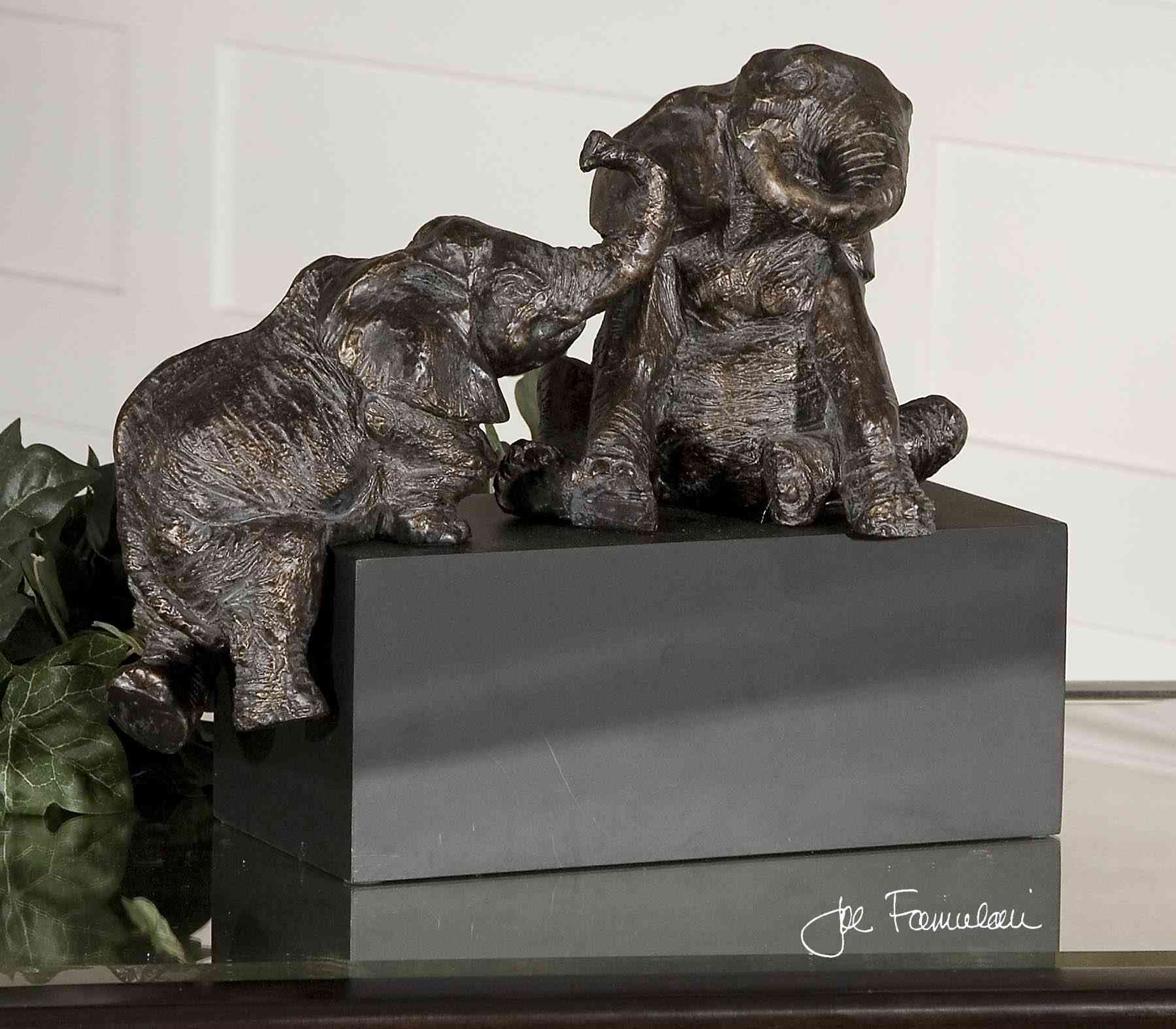 Uttermost Playful Pachyderms Bronze Figurines | Figurines | Modishstore - 2
