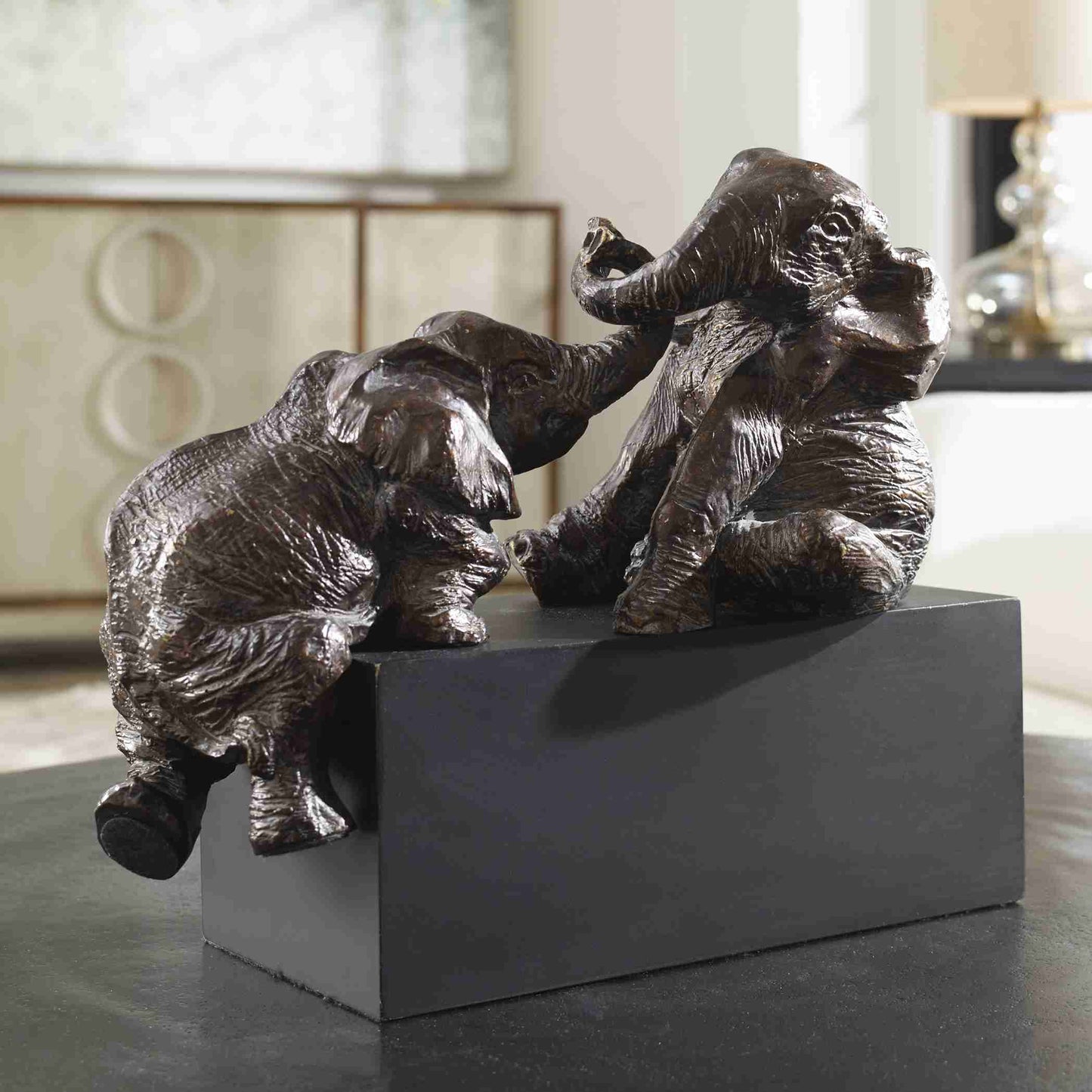 Uttermost Playful Pachyderms Bronze Figurines | Figurines | Modishstore - 3