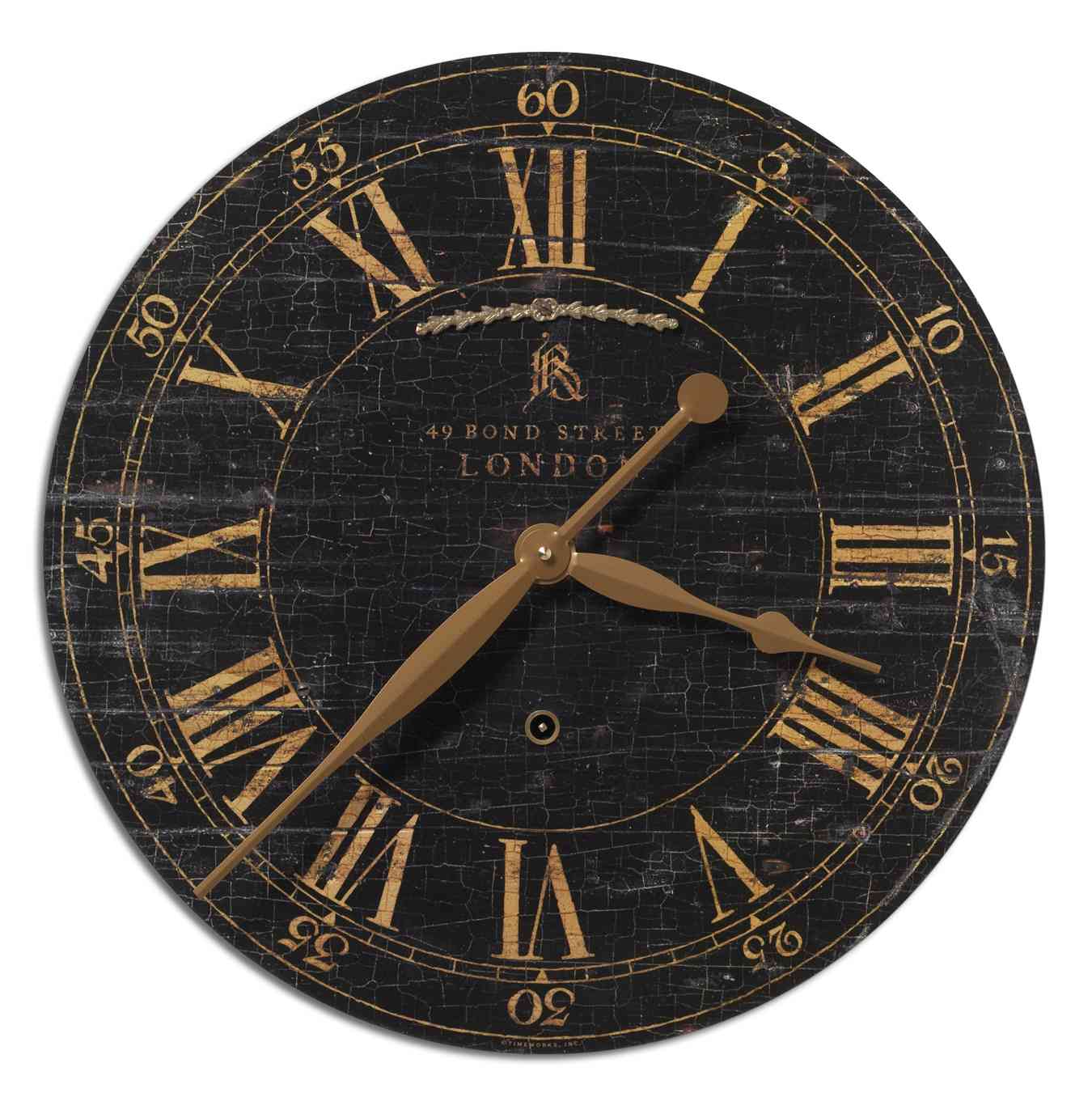 Uttermost Bond Street 18" Black Wall Clock | Clocks | Modishstore