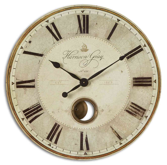 Uttermost Harrison Gray 30" Clock | Clocks | Modishstore