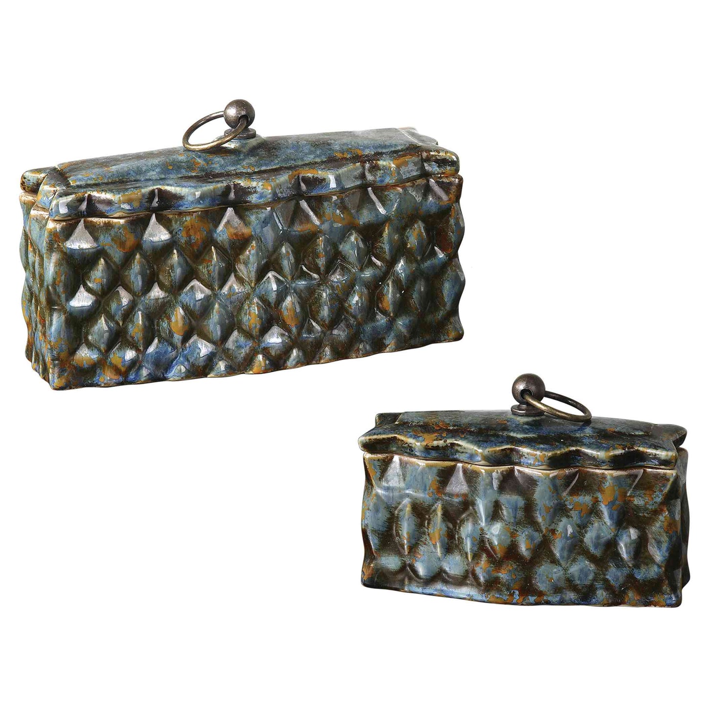 Uttermost Neelab Ceramic Containers,Set Of 2 | Decorative Boxes | Modishstore