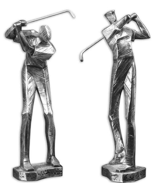 Uttermost Practice Shot Metallic Statues,Set Of 2 | Sculptures | Modishstore