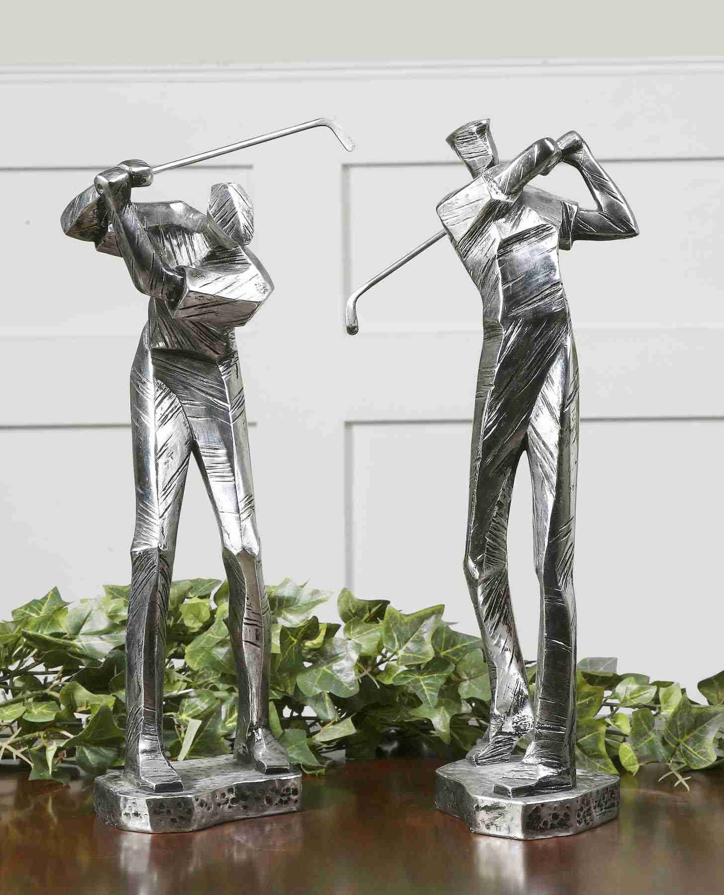 Uttermost Practice Shot Metallic Statues,Set Of 2 | Sculptures | Modishstore - 2
