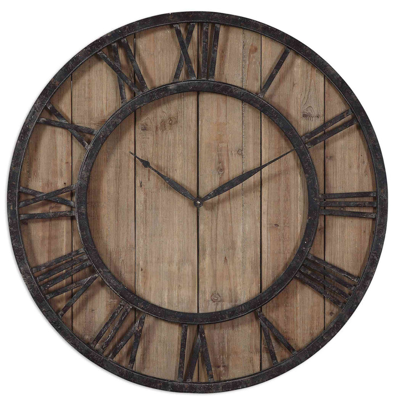 Uttermost Powell Wooden Wall Clock | Clocks | Modishstore