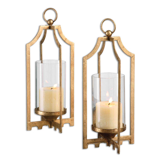 Uttermost Lucy Gold Candleholders Set Of 2 | Candle Holders | Modishstore