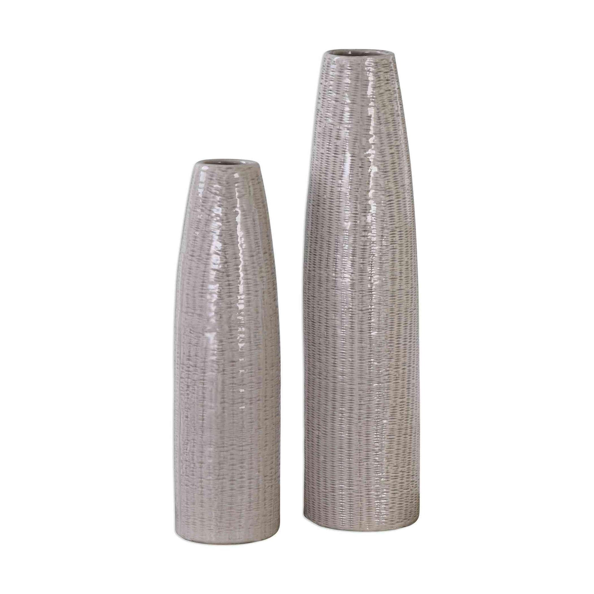 Uttermost Sara Textured Ceramic Vases Set Of 2 | Vases | Modishstore