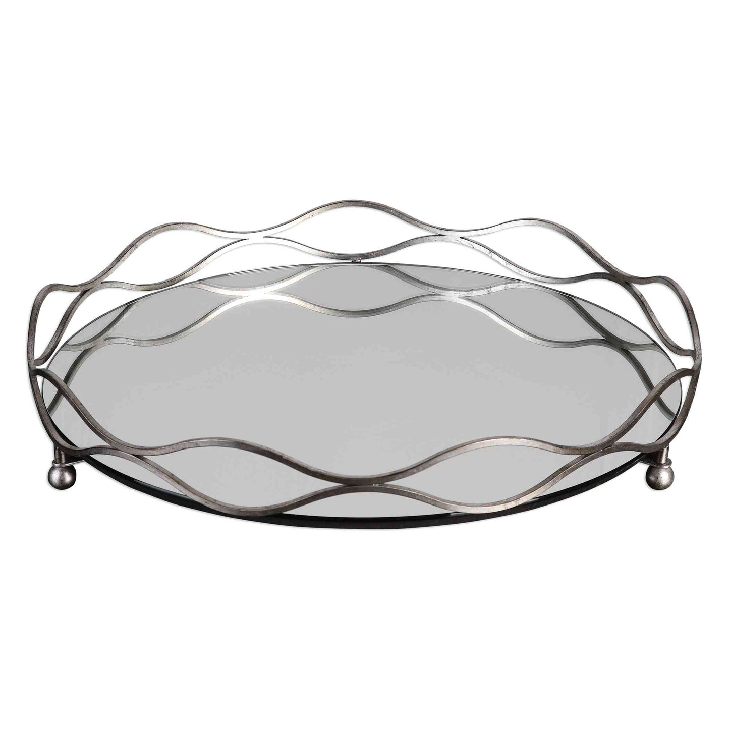 Uttermost Rachele Mirrored Silver Tray | Decorative Trays & Dishes | Modishstore - 2