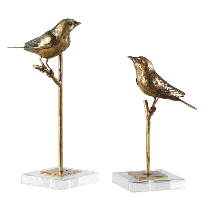 Uttermost Passerines Bird Sculptures Set Of 2 | Animals & Pets | Modishstore