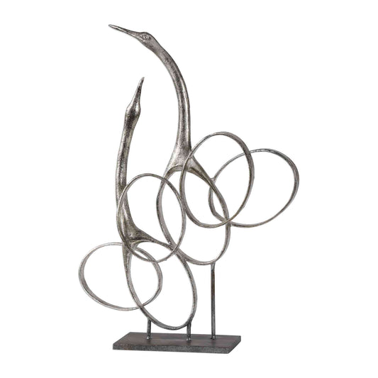 Uttermost Admiration Silver Bird Sculpture | Sculptures | Modishstore