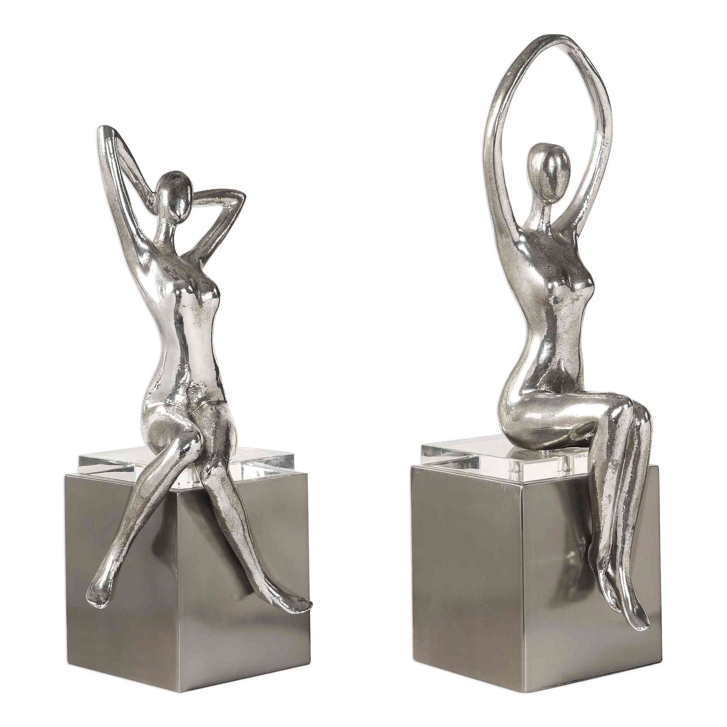 Uttermost Jaylene Silver Sculptures, Set Of 2 | Sculptures | Modishstore - 4