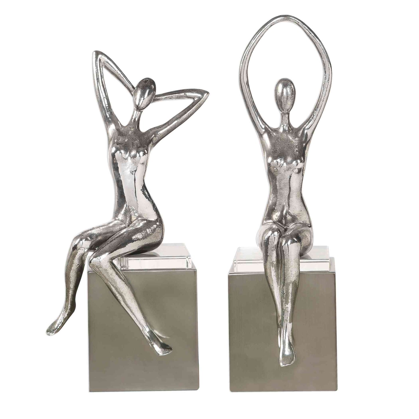 Uttermost Jaylene Silver Sculptures, Set Of 2 | Sculptures | Modishstore