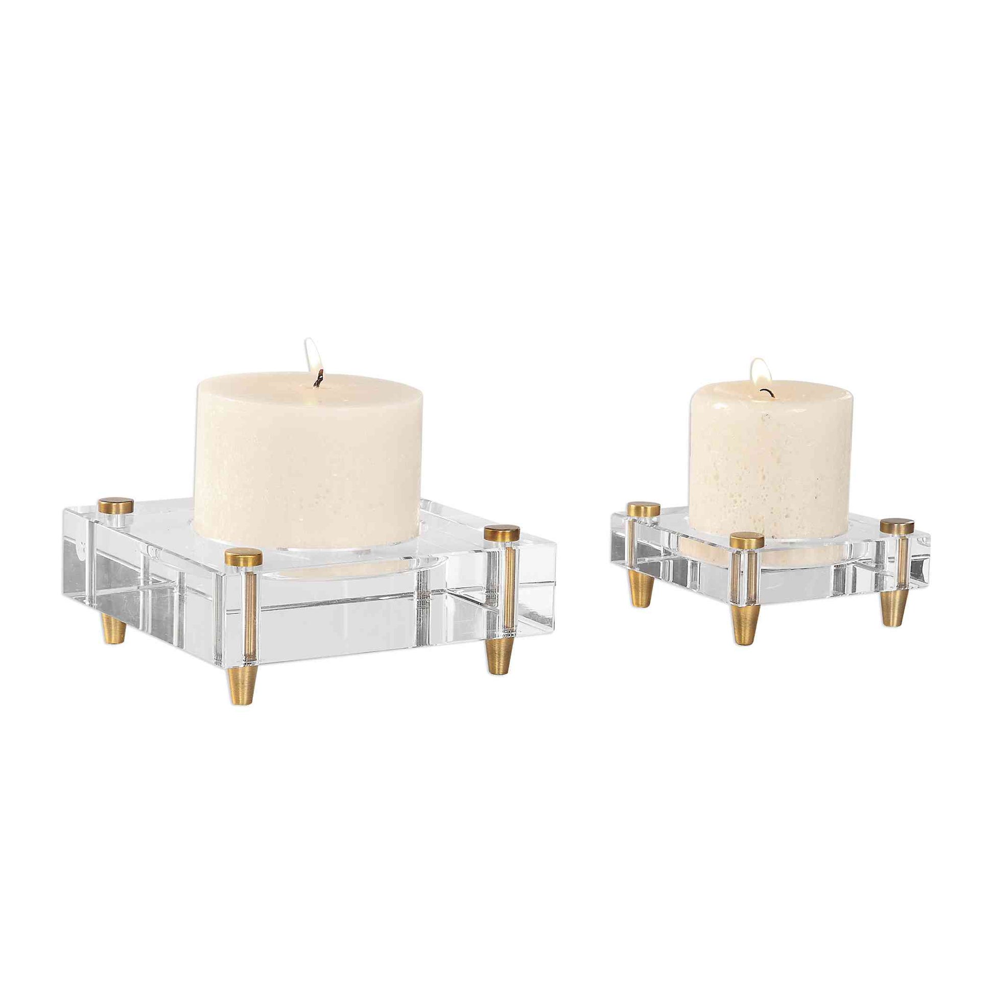Uttermost Claire Crystal Block Candleholders, Set Of 2 | Candle Holders | Modishstore - 3