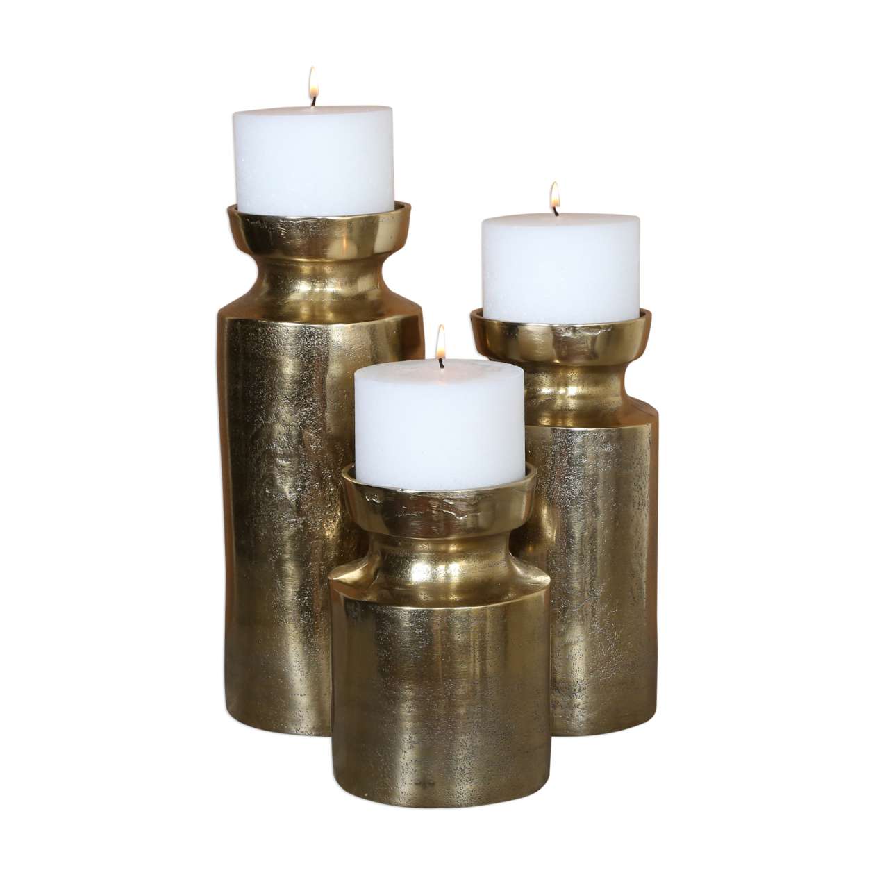 Uttermost Amina Antique Brass Candleholders Set/3 | Candle Holders | Modishstore - 3