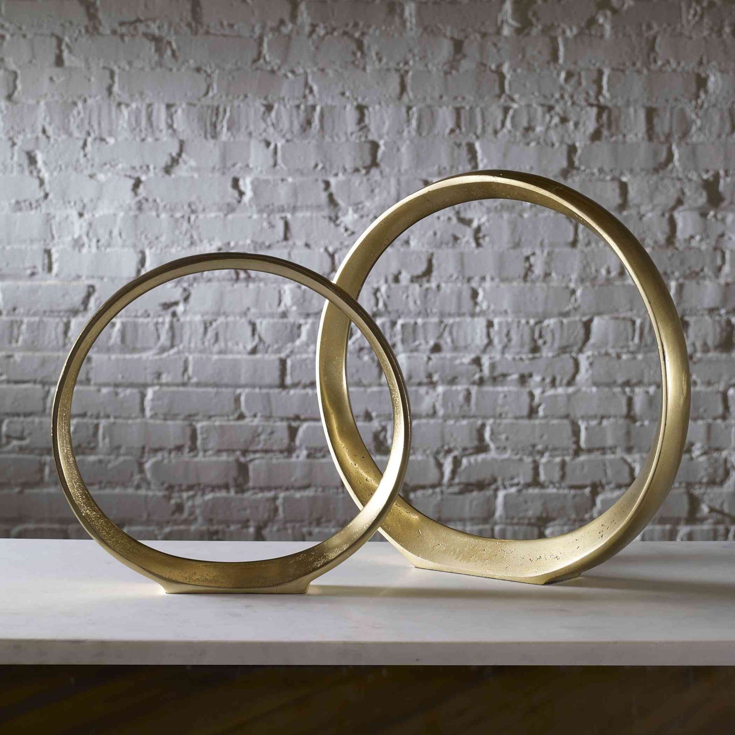 Uttermost Jimena Gold Ring SculpturesSet Of 2 | Sculptures | Modishstore - 5