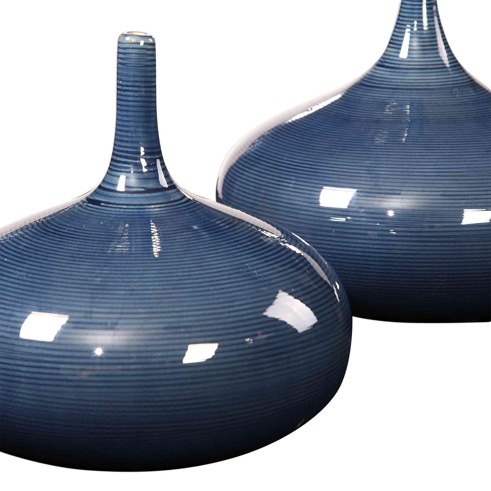 Uttermost Zayan Blue Vases, Set Of 2 | Vases | Modishstore - 3