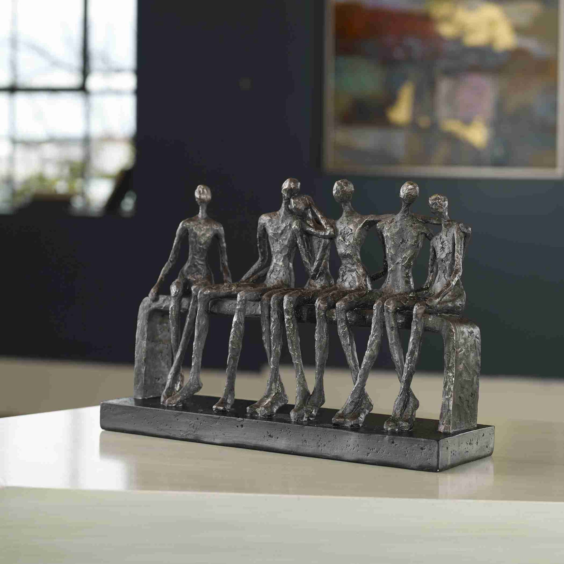 Uttermost Camaraderie Aged Silver Figurine | Figurines | Modishstore - 2