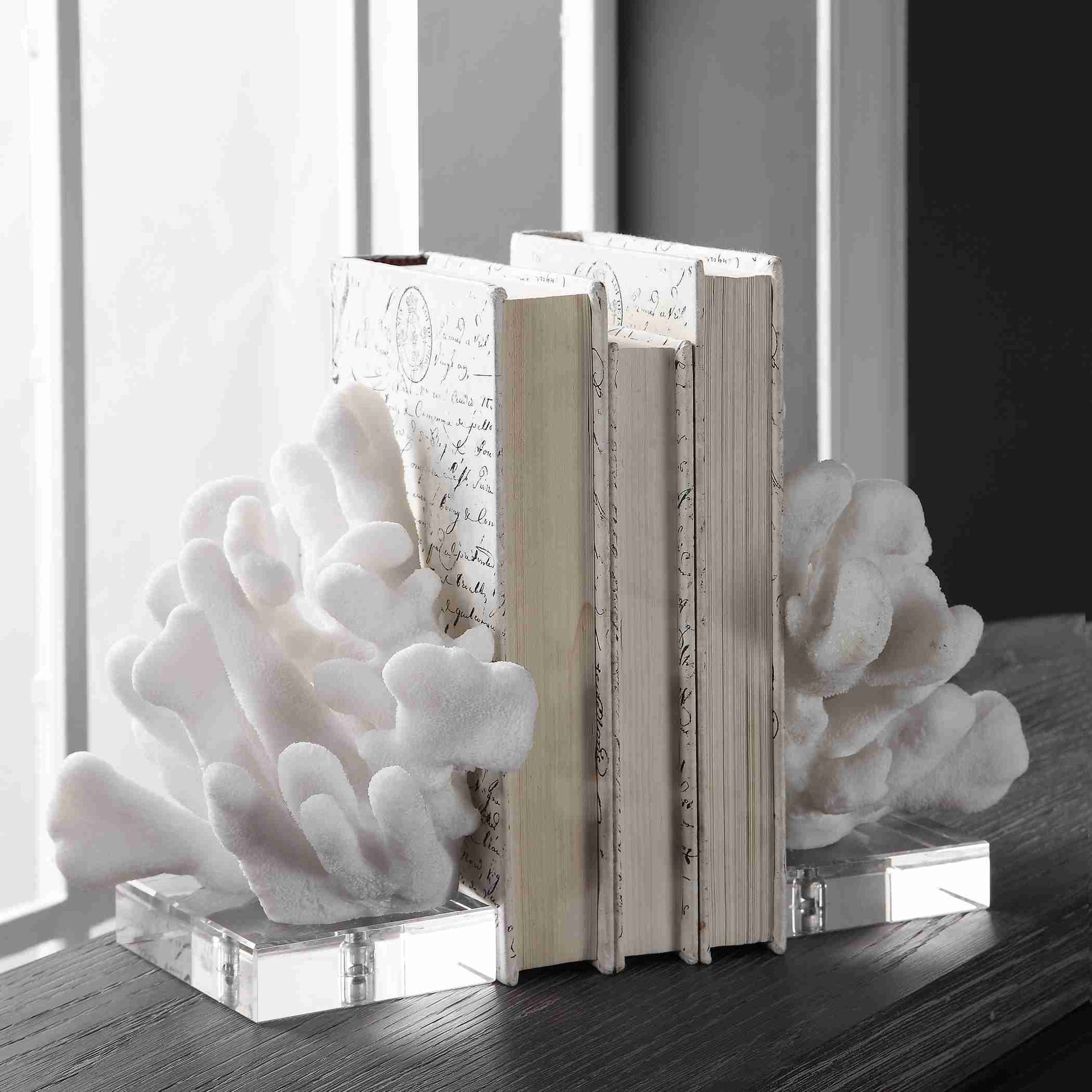 Uttermost Charbel White Bookends,Set Of 2 | Bookends | Modishstore - 2
