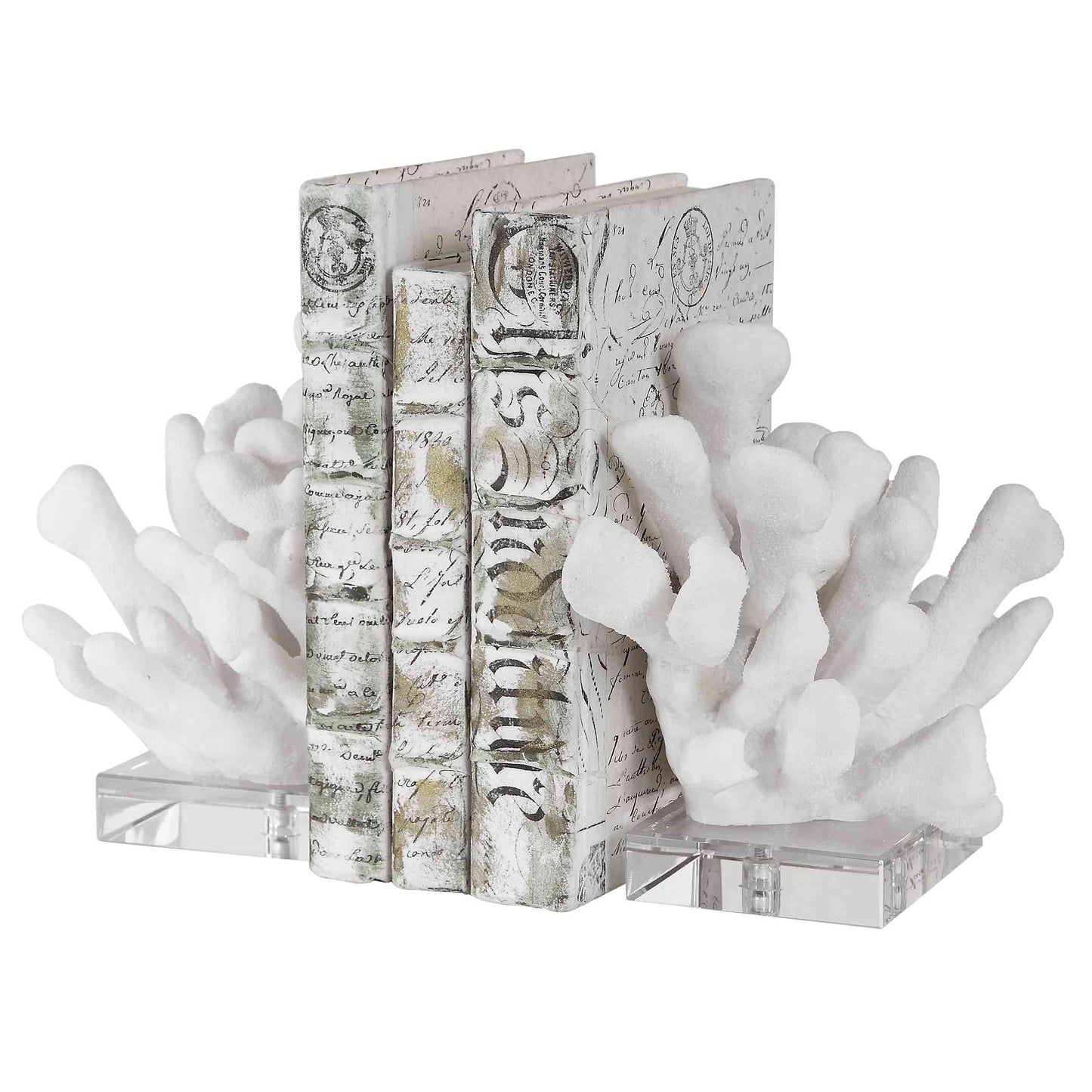 Uttermost Charbel White Bookends,Set Of 2 | Bookends | Modishstore