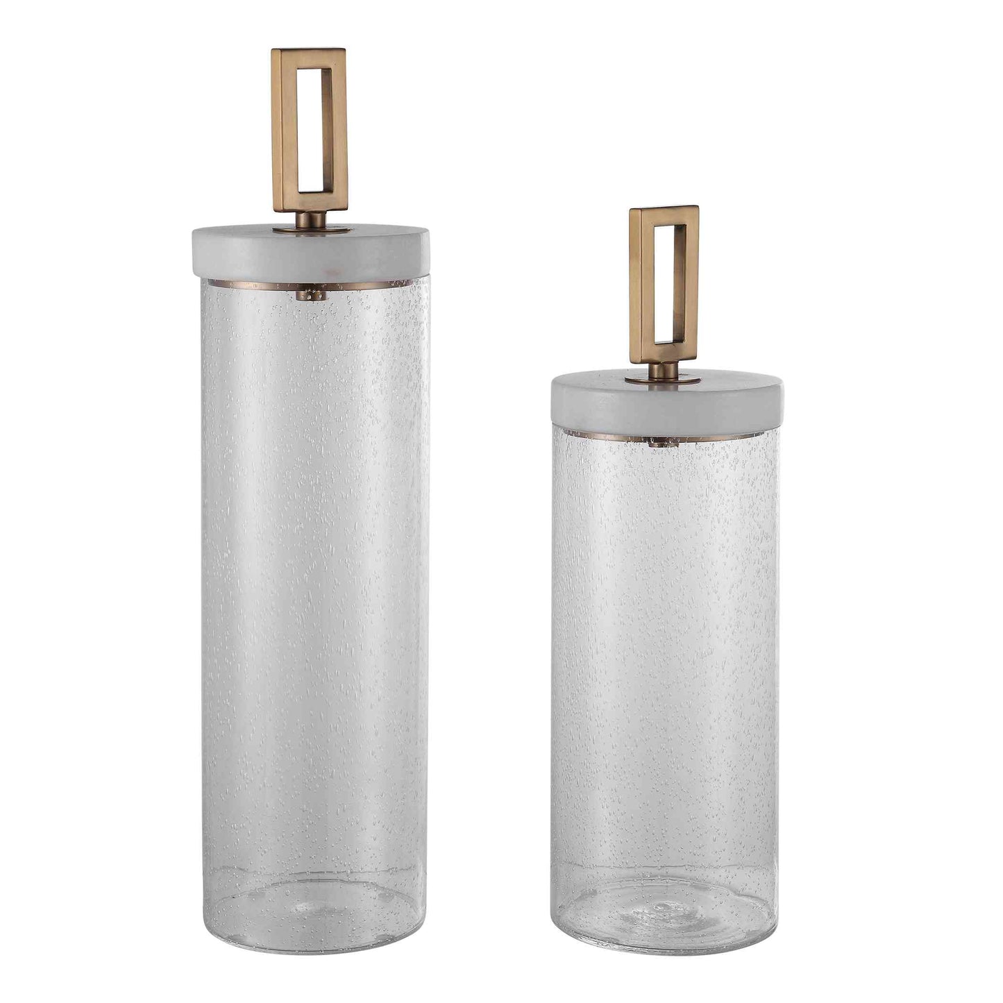 Uttermost Hayworth Seeded Glass Containers,Set Of 2 | Sculptures | Modishstore