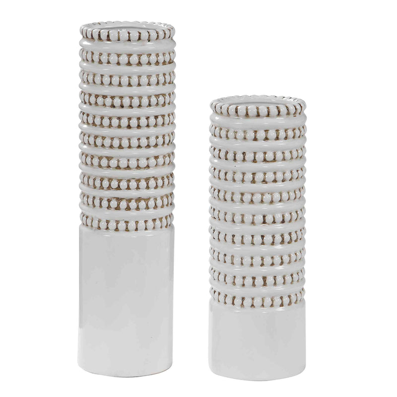 Uttermost Angelou White Vases,Set Of 2 | Vases | Modishstore