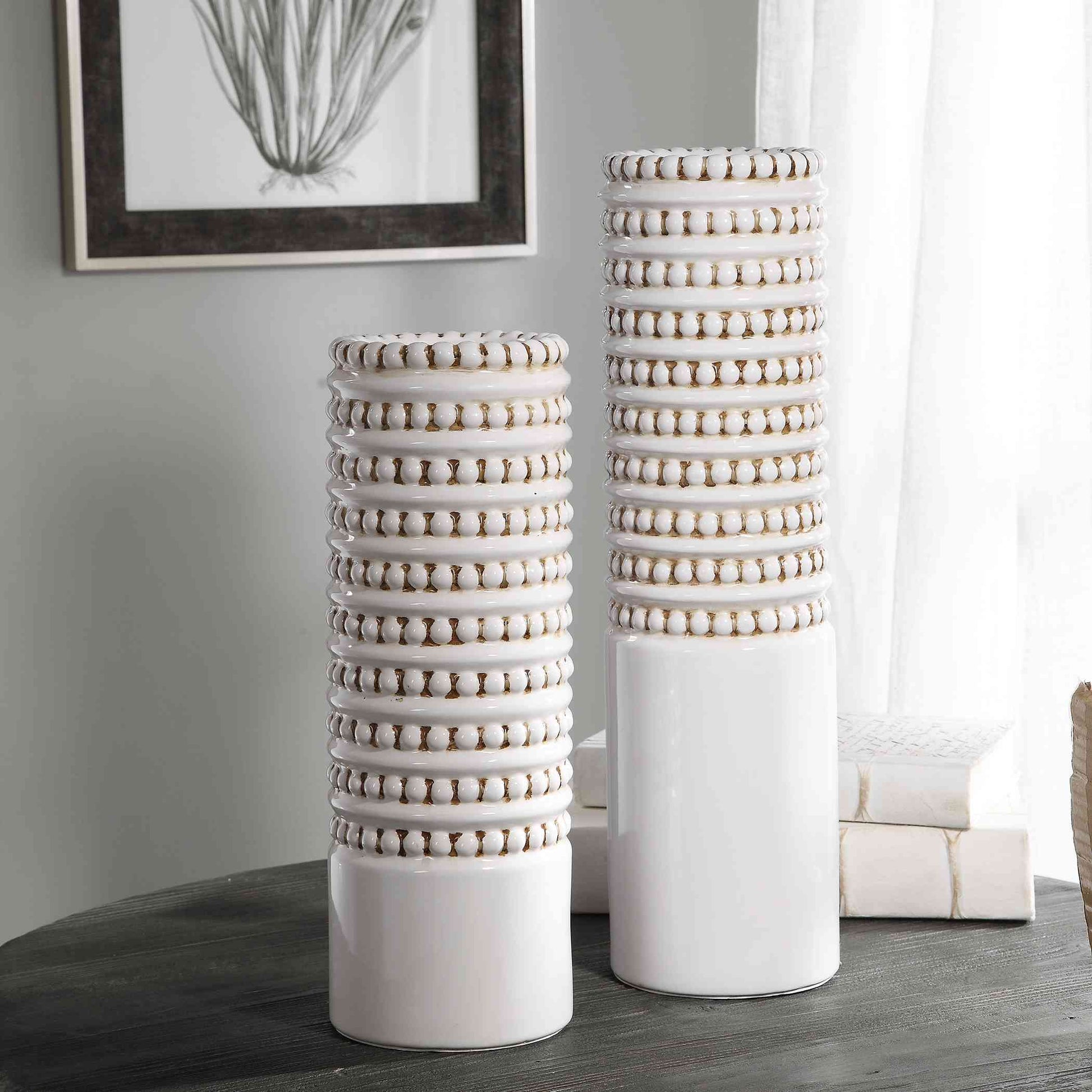 Uttermost Angelou White Vases,Set Of 2 | Vases | Modishstore - 3